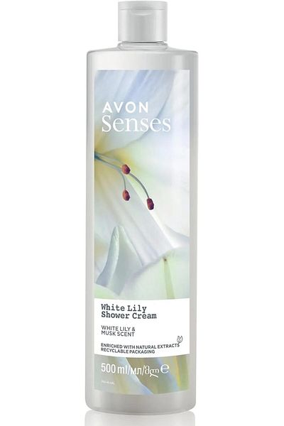 AVON كريم الاستحمام أفون سينسز وايت ليلي 500 مل