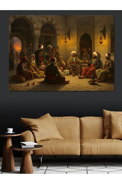 Tablomega Chatting on the Floor Community Decorative Canvas - Mdf Wooden Painting
