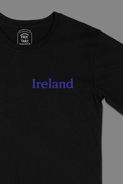 Free Tarz Ireland Irish Pocket Design Black T-Shirt