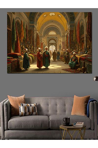Tablomega Historical Grand Bazar Sellers Decorative Canvas - Mdf Wooden Painting