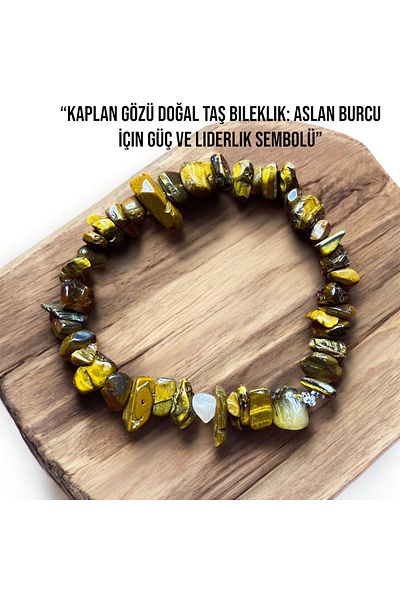 Efulim Hediyelik Zodiac Bracelet – Leo Zodiac Sign - Tiger Eye Natural Stone - (Sent with a Cloth Bag)