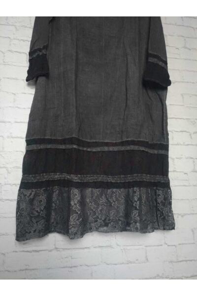 anne moda ankara Πολύ φαρδιά εφαρμογή, Ολόκληρο καλοκαίρι, Βαμβακερό, με επένδυση, 2 τσέπες, μακρυμάνικο, αυθεντικό φόρεμα