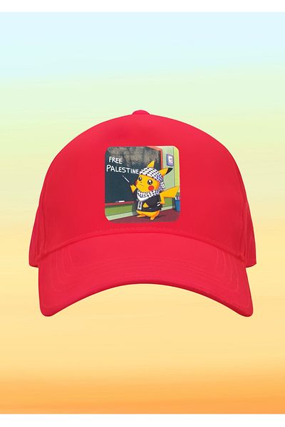 relaxbaskı Kefiyeli Pikhachu Printed Children's Hat