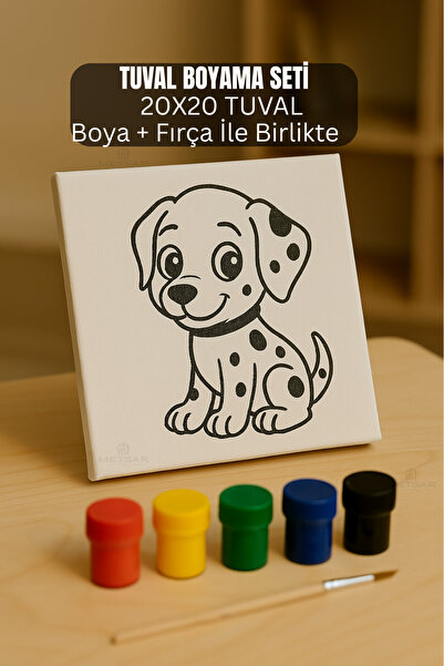 Metsar Home Dalmaçyalı Çocuk Tuval Boyama Seti - Çocuk Gelişim, Tuval, Boya S...