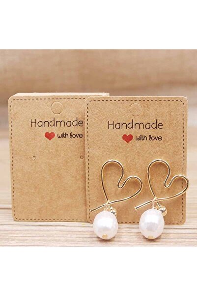 Choice 50 بطاقة ورقية كرافت 5 × 6.5 سم، 50 قطعة، أقراط مصنوعة يدويًا، 5 × 5 س...