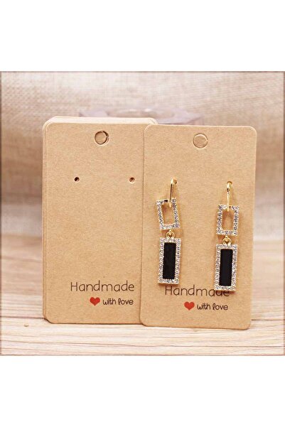 Choice 50 بطاقة ورقية كرافت 4×9 سم، 50 قطعة، أقراط مصنوعة يدويًا، 5×5 سم/3×3 ...