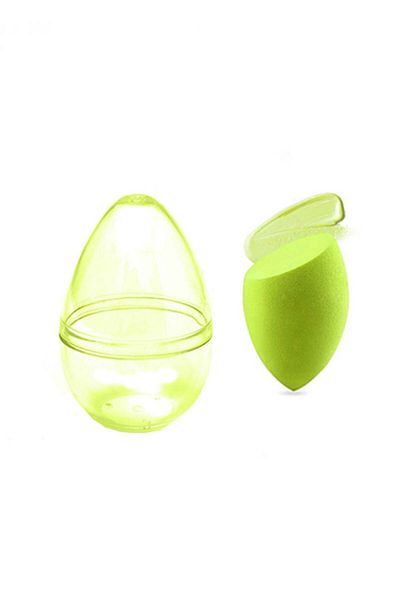 Miniso Angled Edge Makeup Sponge with Transparent Travel Case - Green