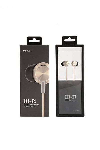 Miniso Hi-fi CD Pattern Gold Earphones 1.2m