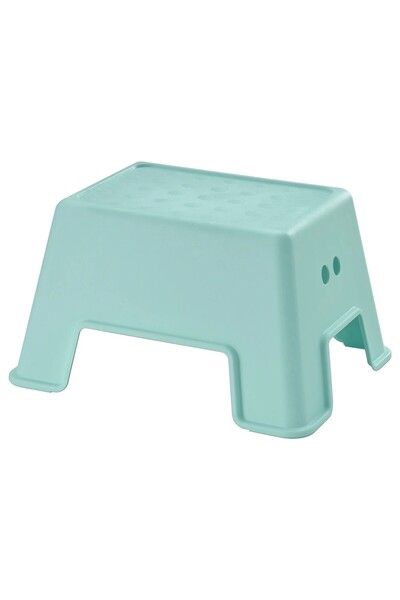 IKEA KALİTELİ Tabure Basamak 44x35x25 Cm Maks. Yük: 100 Kg Kaymaz Taban Plastik Banyo Basamağı Turkuaz