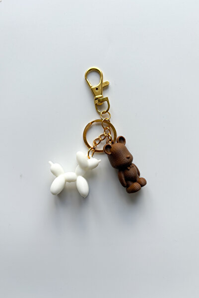 sin istanbul Balloon Dog-Bearbrick Gold Zincir Anahtarlık, Çanta Süsü