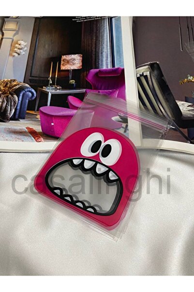 CASALINGHI حقيبة طعام ذاتية اللصق منقوشة بينك مونستر مقاس 10 × 15 سم - 25 قطعة