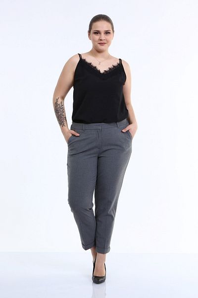 MYLİNE Slim Fit Classic Trousers with Pocket Detail