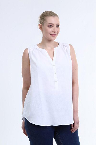 MYLİNE Sleeveless Linen Shirt
