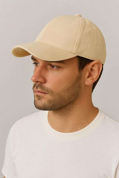 derikem Unisex Basic Velcro Line Baseball Cap Cream-Black