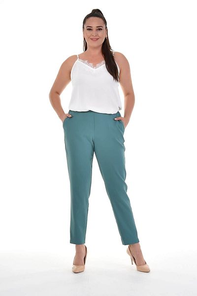 MYLİNE Slim Fit Classic Trousers with Elastic Waist