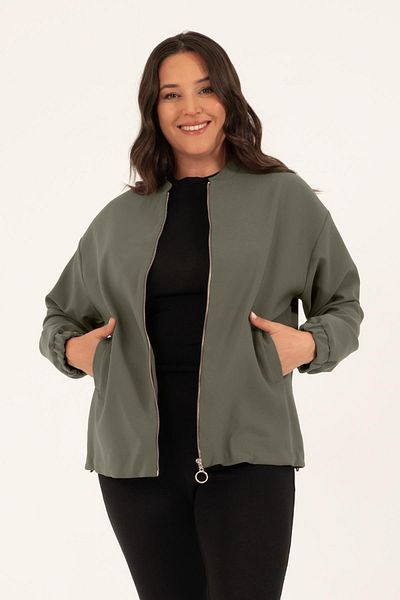 MYLİNE Pocket Detailed Lined Bomber Jacket with Stopper