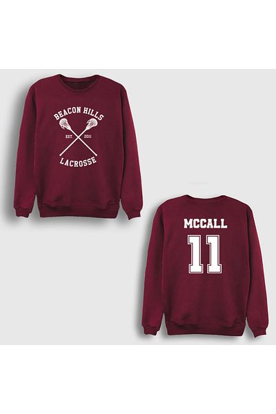 Presmono Унисекс суитшърт с щампа на гърба на Scott Mccall Series, 11, 530940tt