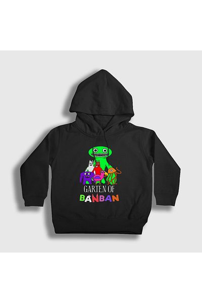 Presmono Унисекс детски черен суитшърт с качулка All Garten Of Banban 531297tt