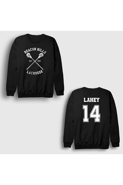 Presmono Unisex Μαύρο 14 Isaac Lahey TV Series Teen Wolf φούτερ με στάμπα στην πλάτη 531010 ττ