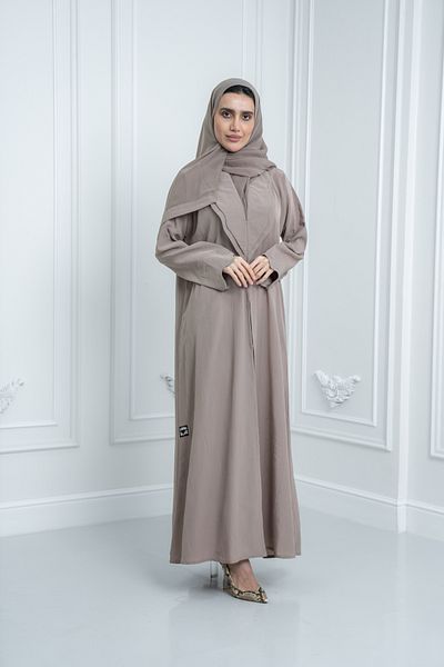 LAVİNİA Lavinia Women Abaya With A Colored Collar. Evening / Daily (BEIGE) Colour