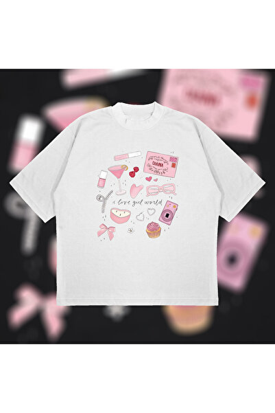 PURE POWER Girl World supradimensionat Bumbac unisex, țesătură groasă, respir...