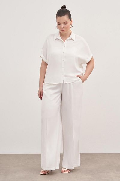 MYLİNE Elastic Waist Pocket Palazzo Trousers
