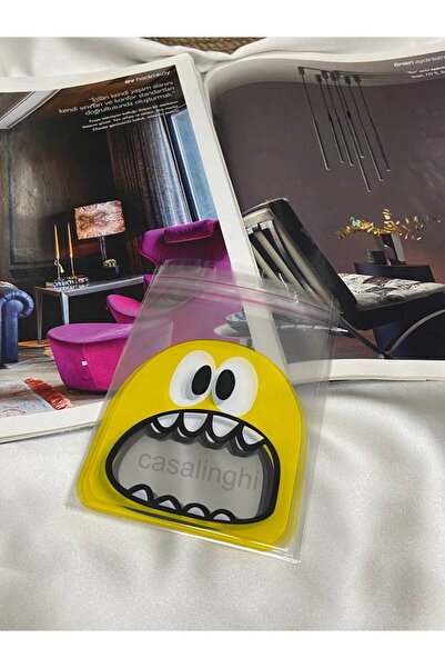 CASALINGHI كيس جيلاتين ذاتي اللصق منقوش على شكل وحش أصفر مقاس 10 × 15 سم (يشم...