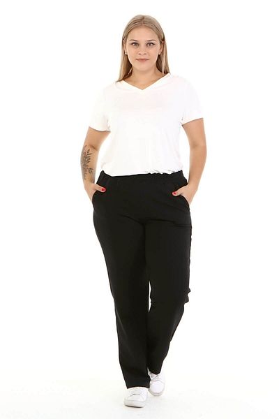 MYLİNE Knitted Elastic Waist Pocket Trousers
