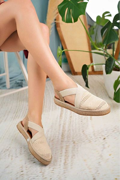 W MAX WM Sandale din tricot elastic cu spatele închis la gleznă și vârf închis