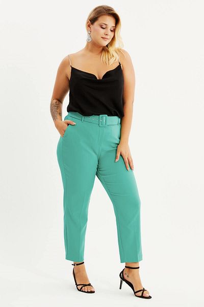 MYLİNE Belted Classic Trousers with Pocket Detail