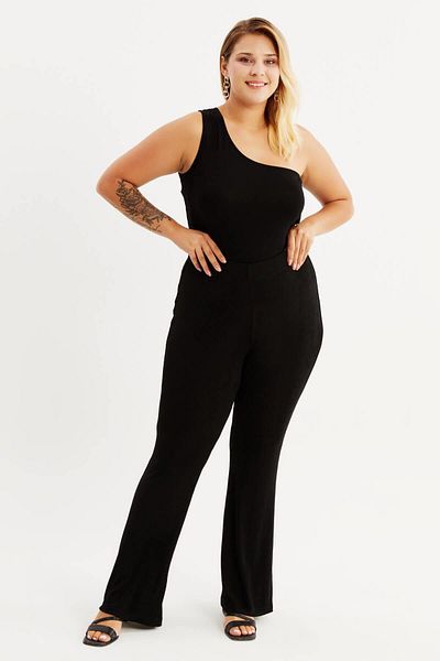 MYLİNE Buzzy Elastic Waist Flared Trousers