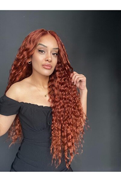 Suzan Peruk Tül Peruk Afro Dalgaya Sahip Her başa uyumlu Suzan peruk Sabit Ay...