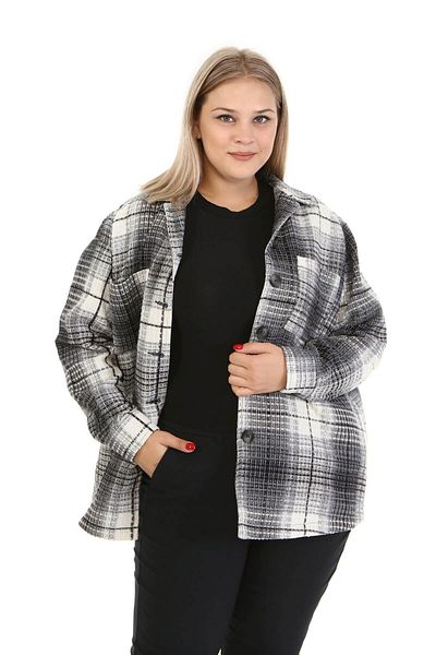 MYLİNE Textured Checkered Lined Jacket