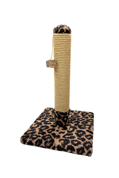 Komano Pontika Plush Woven Soft Leopard Patterned Single Cat Scratching Board 42 cm 100% Natural Jute Rope
