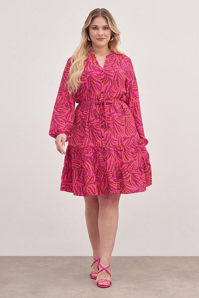 MYLİNE V-Neck Belted Front Buttoned Dress