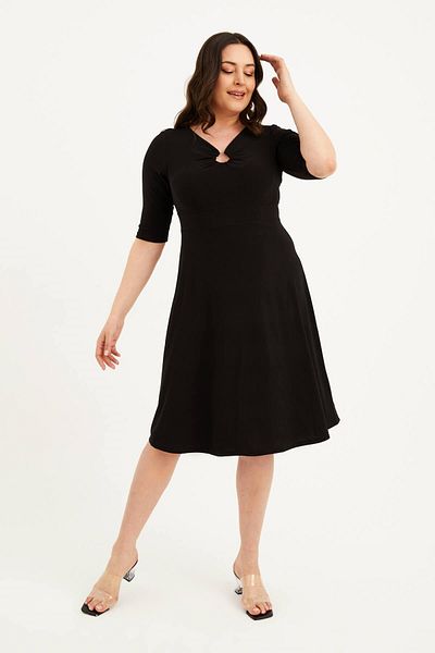 MYLİNE Rochie cu maneca 3/4 cu detaliu inel