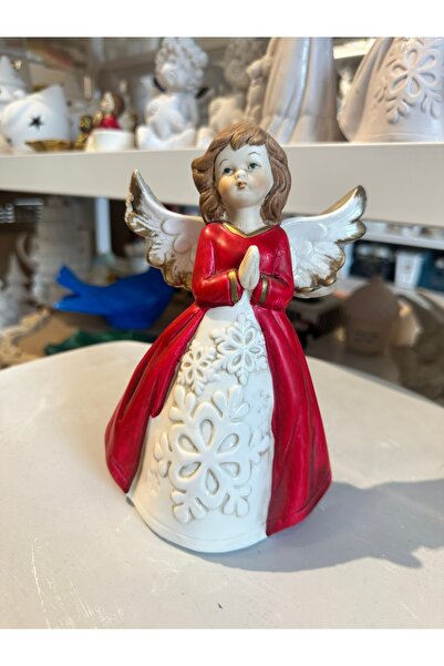 İki Cadı Tasarım Melek Kartanesi Detaylı Polyester Obje | Dekoratif Masa Süsü