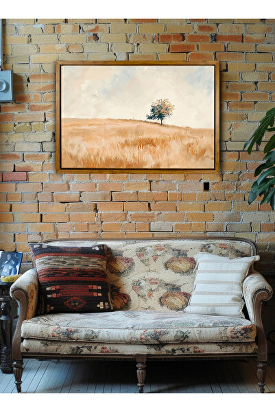 LOWHA لوحة فنية جدارية من القماش ممدودة على إطار خشبي عائم بألوان خشبية ولوحة...