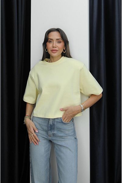 Havoş Tricou scurt căptușit cu cheie galben deschis