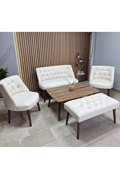 Azra Aksesuar Deri Çay Seti Koltuk Takımı Oturma Grubu Cafe Mobilya Ofis-Büro...