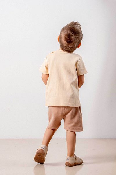bombe Baby Kids Natural Cotton 2-Piece Shorts Set Bottom Top Set