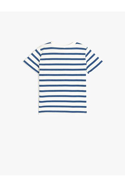 Koton New Season Striped Crew Neck Short Sleeve Cotton T-Shirt