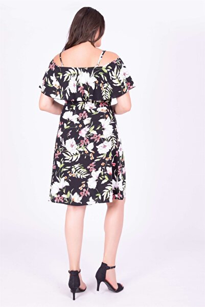 MYLİNE Kolları Volanlı Elbise