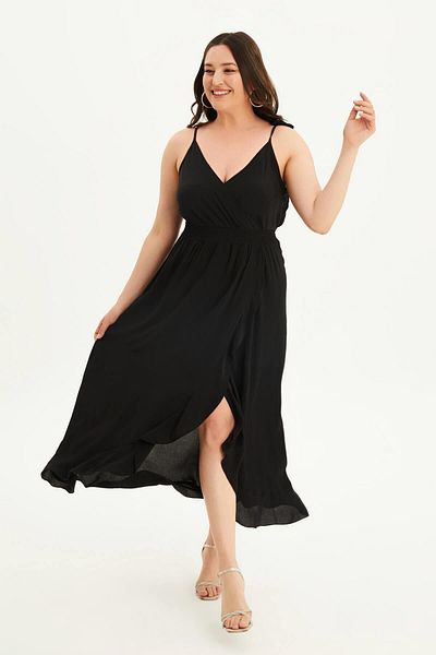 MYLİNE Rochie cu volan cu curele de frânghie