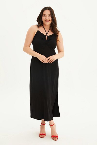 MYLİNE Rochie din bumbac pieptănat cu decolteu