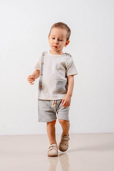 bombe Baby Kids Natural Cotton 2-Piece Shorts Set Trend Fashion Bottom Top Set