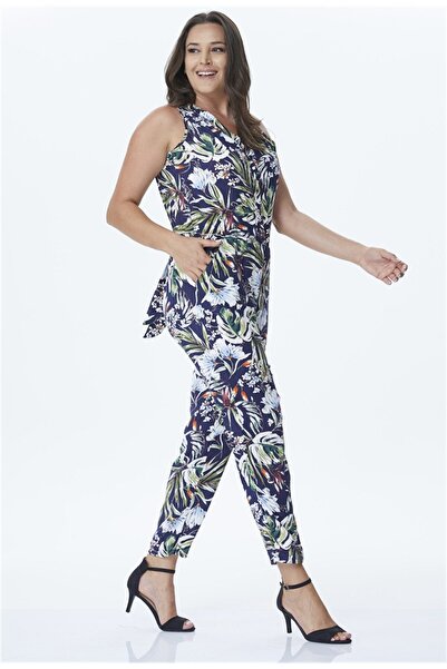MYLİNE Buttoned and Front Tie Jumpsuit
