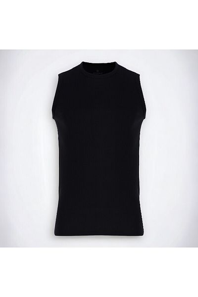 Ceylanoğlu Ribana Men's Crew Neck and Null Sleeve Tank Top 100% COTTON - Versatile Elegance and Comfort