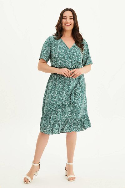 MYLİNE Wrap Ruffle Detailed Dress