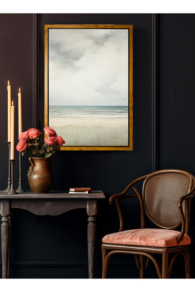 LOWHA لوحة فنية جدارية من القماش ممدودة على إطار خشبي عائم بألوان خشبية ولوحة...